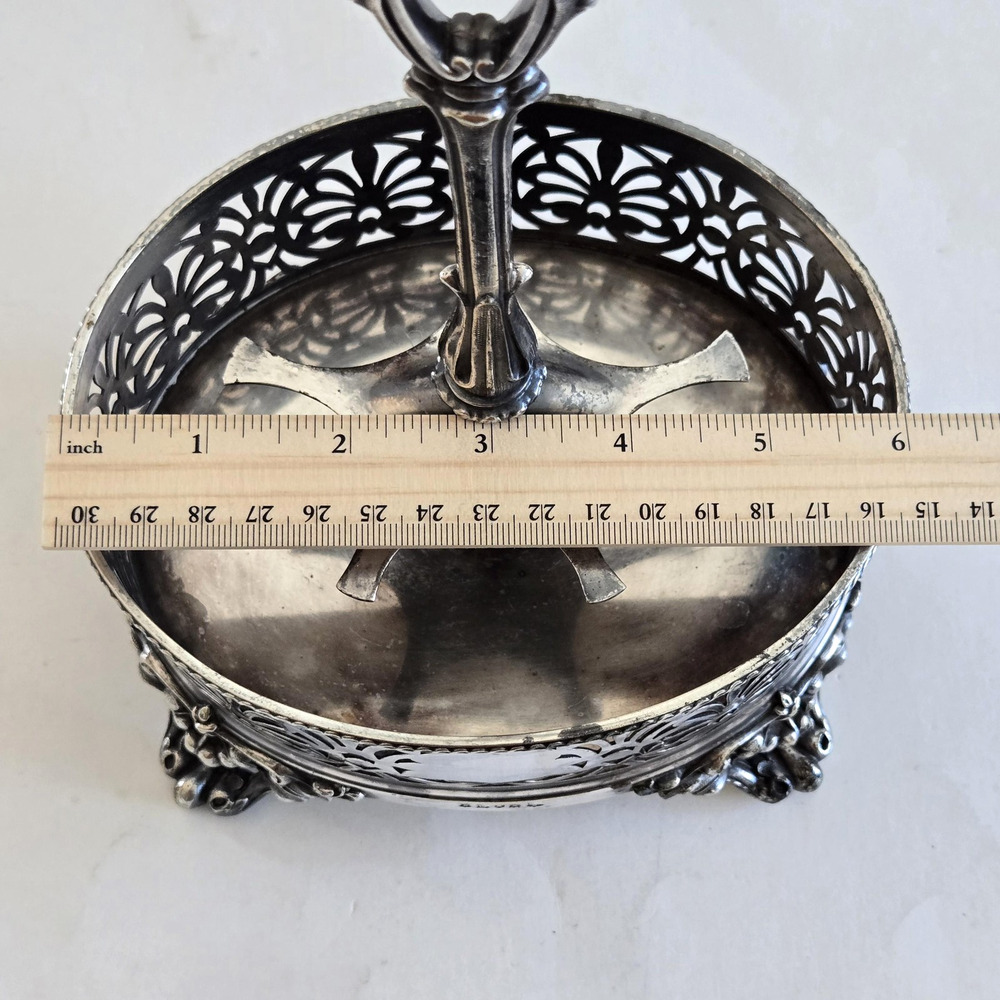 Antique Silver Plated Cruet Holder Ornate Victorian James Dixon & Sons England - Picture 12 of 13